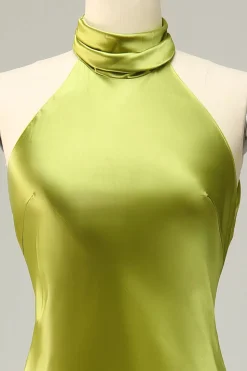 Halter Verde Vestido de Dama de Honor
