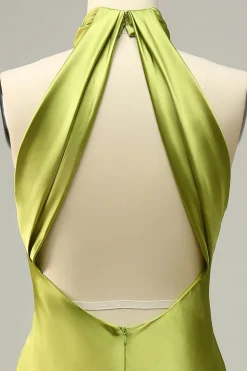 Halter Verde Vestido de Dama de Honor