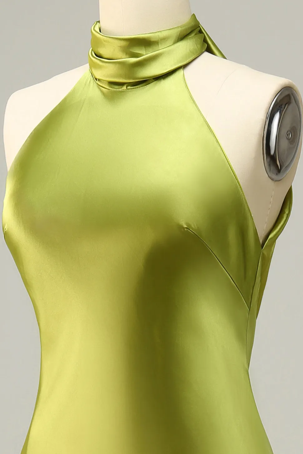 Halter Verde Vestido de Dama de Honor