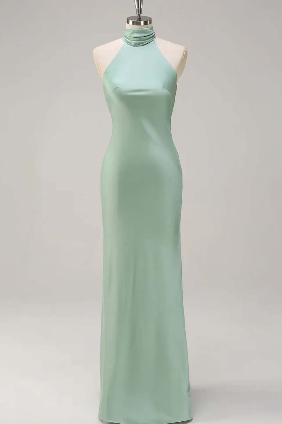 Halter Verde Vestido de Dama de Honor