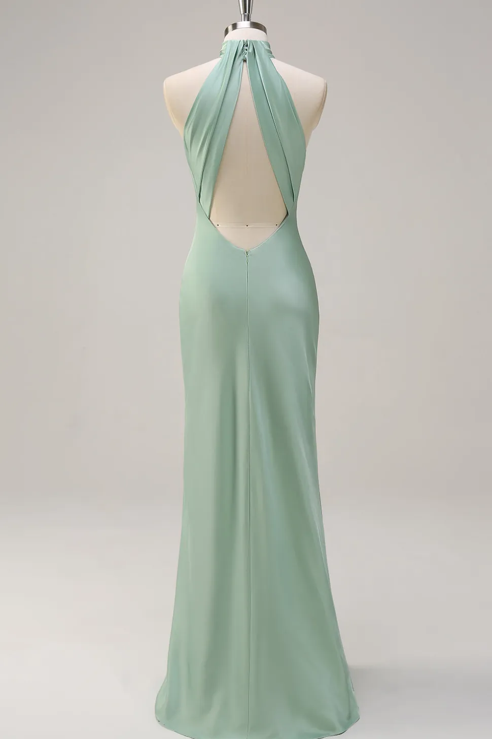 Halter Verde Vestido de Dama de Honor
