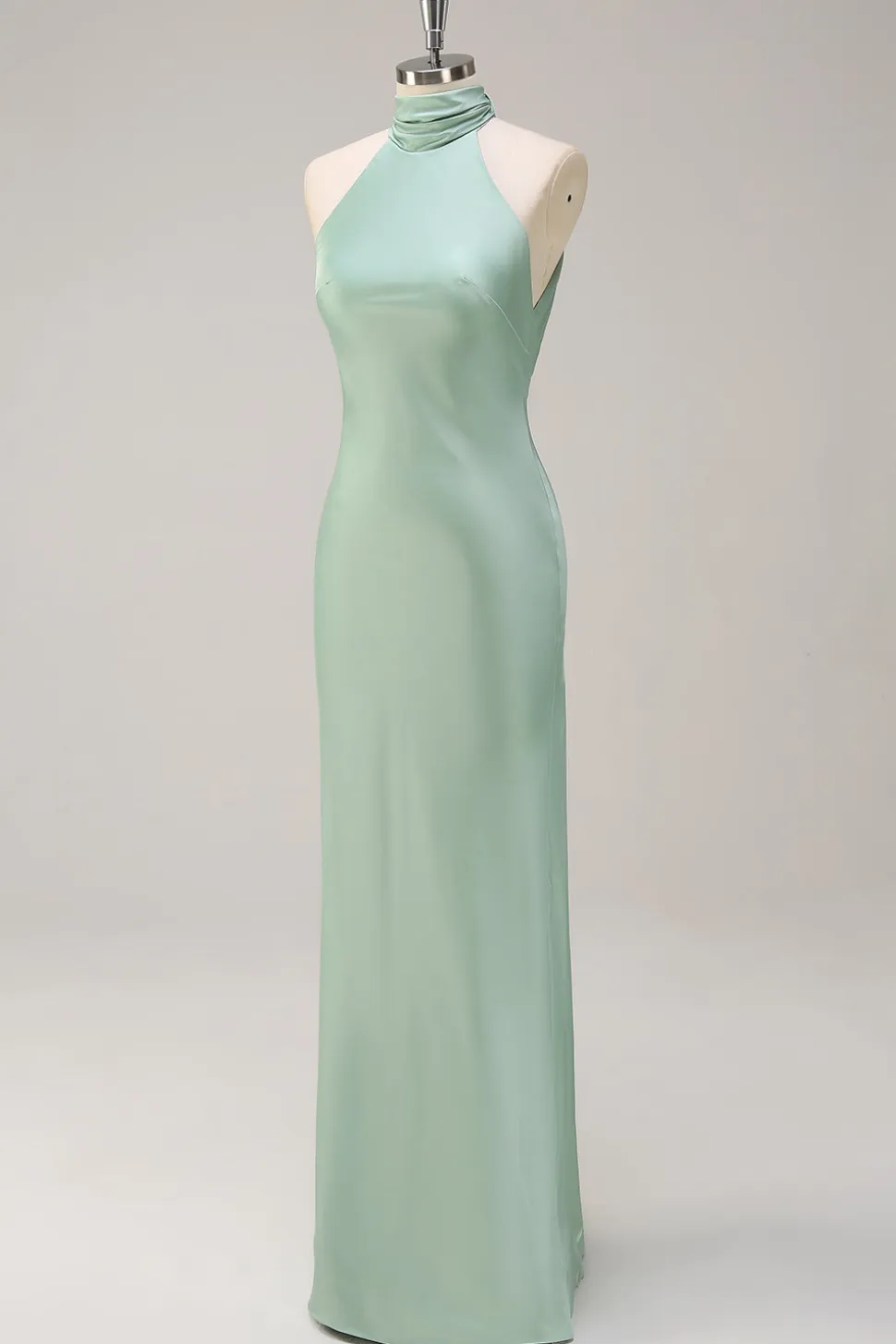 Halter Verde Vestido de Dama de Honor