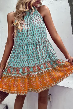 Halter Verde Vestido de Verão