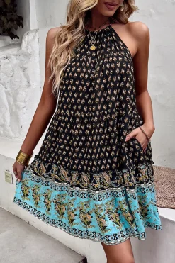 Halter Verde Vestido de Verão