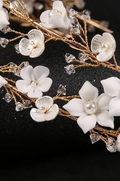 Headpieces nupciais de flores brancas
