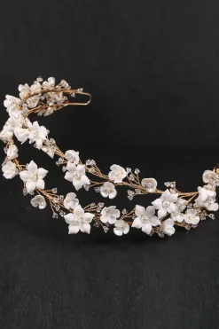 Headpieces nupciais de flores brancas