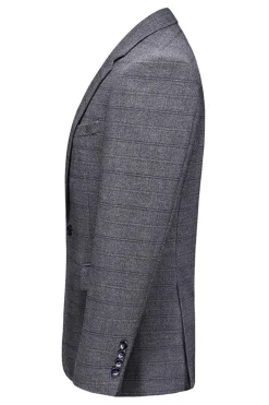Homens Azul Escuro Plaid Notched Lapela 3 Peças Prom Suits