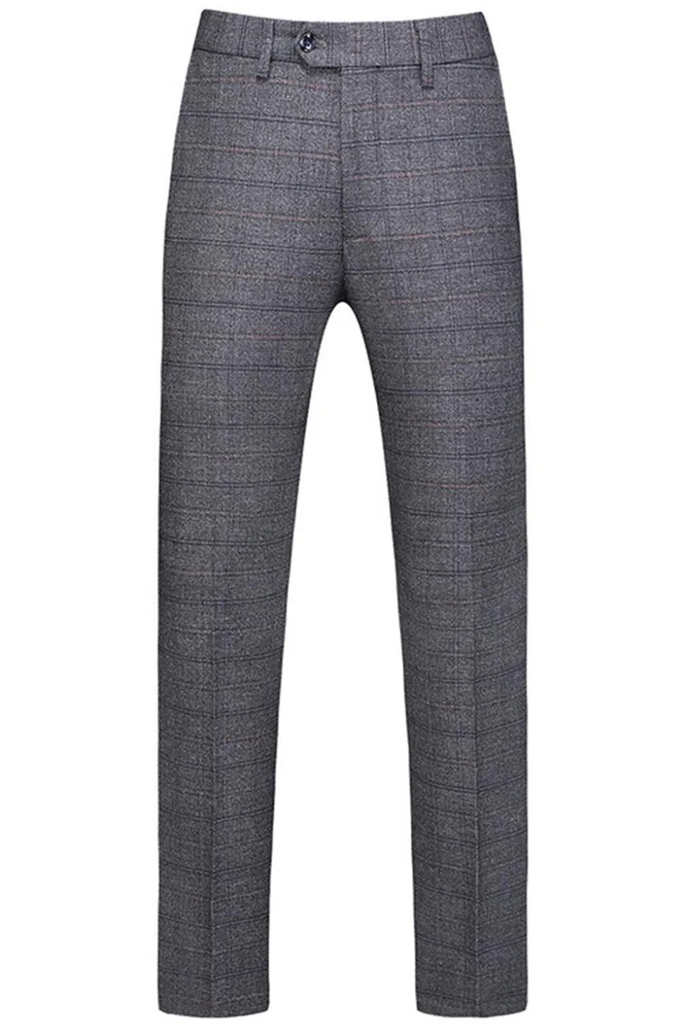Homens Azul Escuro Plaid Notched Lapela 3 Peças Prom Suits