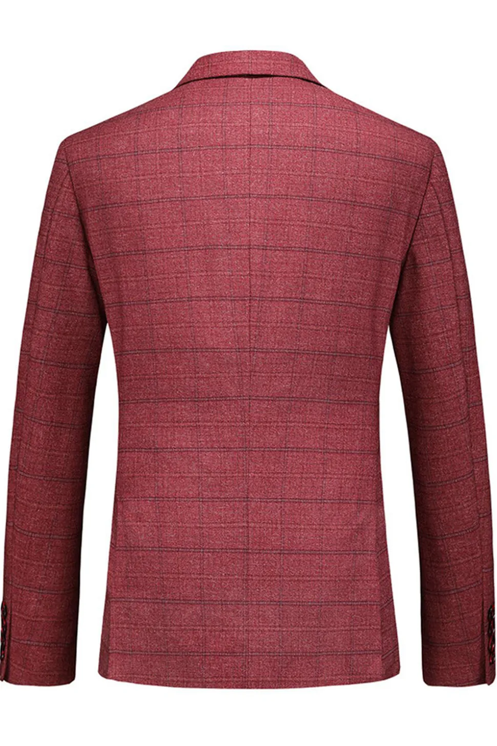 Homens Azul Escuro Plaid Notched Lapela 3 Peças Prom Suits