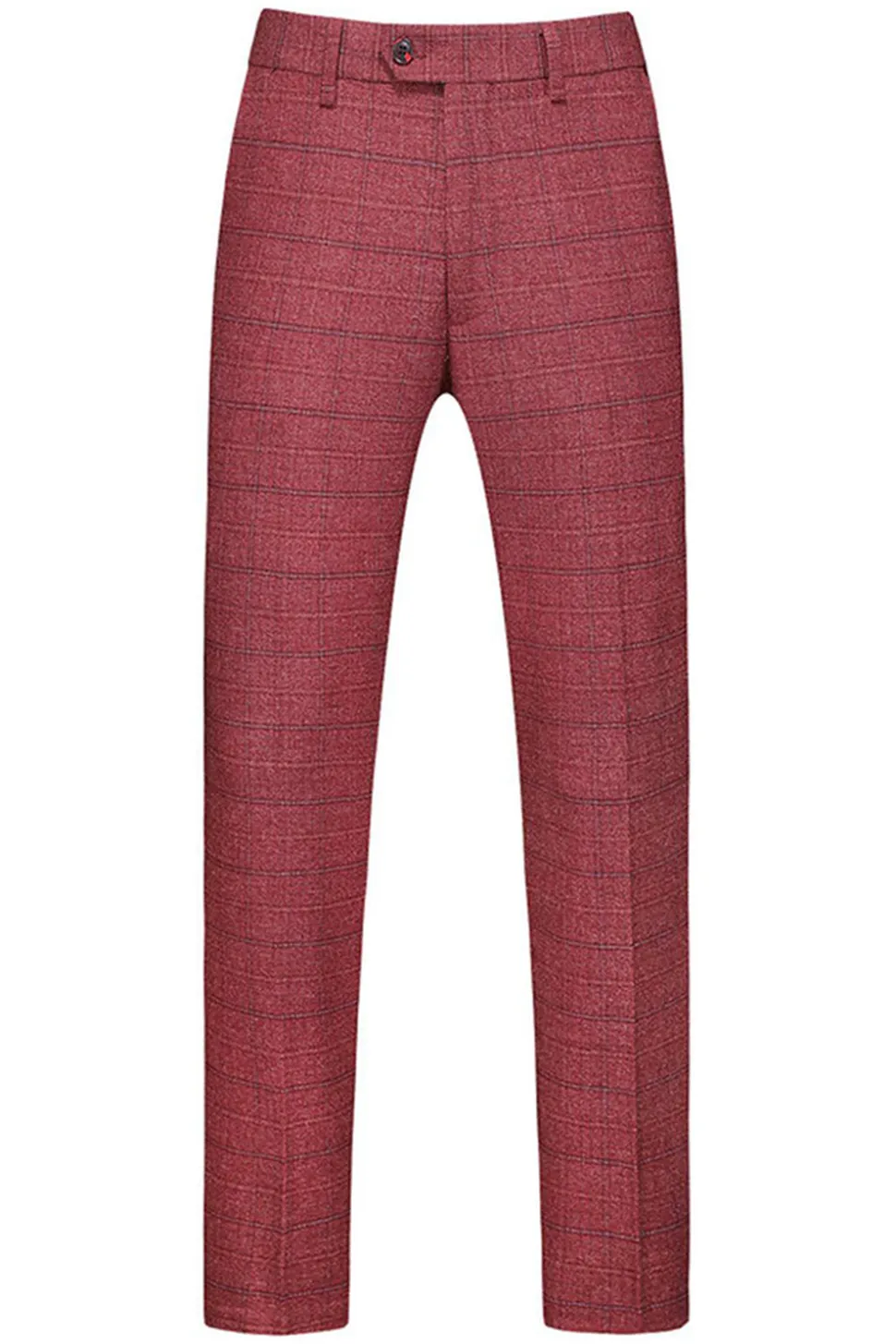 Homens Azul Escuro Plaid Notched Lapela 3 Peças Prom Suits
