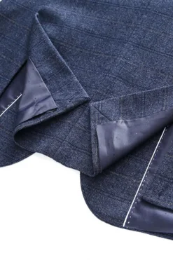 Homens Azul Escuro Plaid Notched Lapela 3 Peças Prom Suits