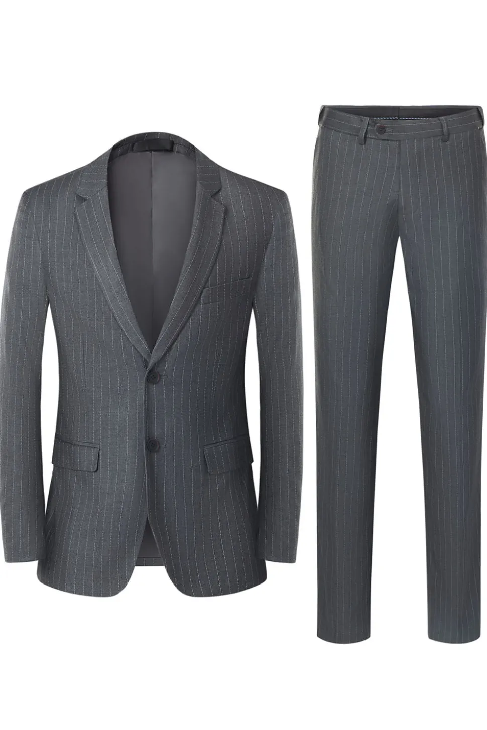 Homens cinza 3-peças entalado lapela slim fit ternos de casamento