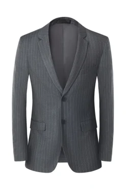 Homens cinza 3-peças entalado lapela slim fit ternos de casamento