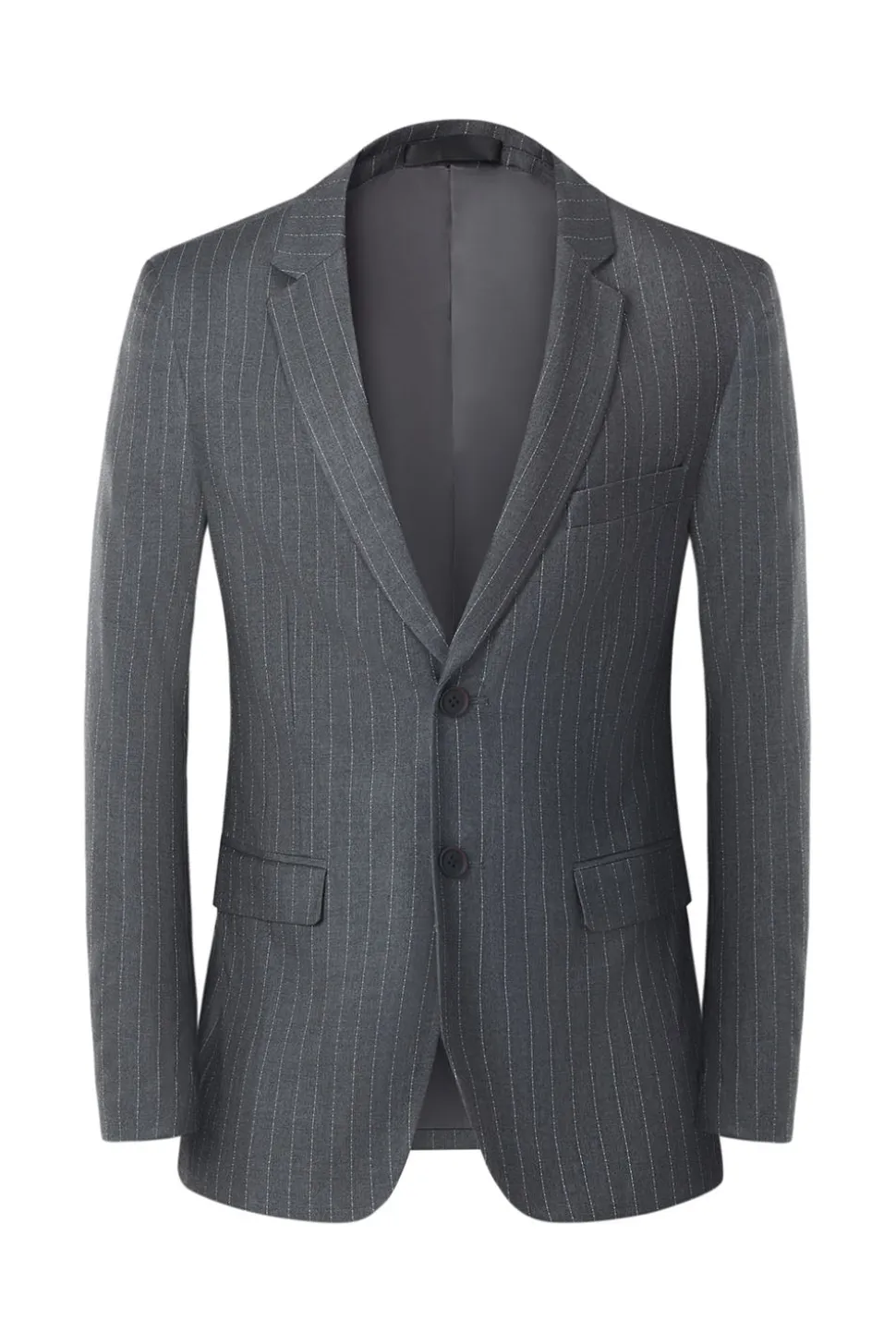Homens cinza 3-peças entalado lapela slim fit ternos de casamento