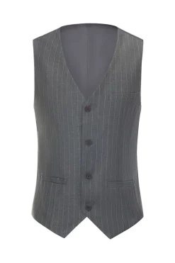 Homens cinza 3-peças entalado lapela slim fit ternos de casamento