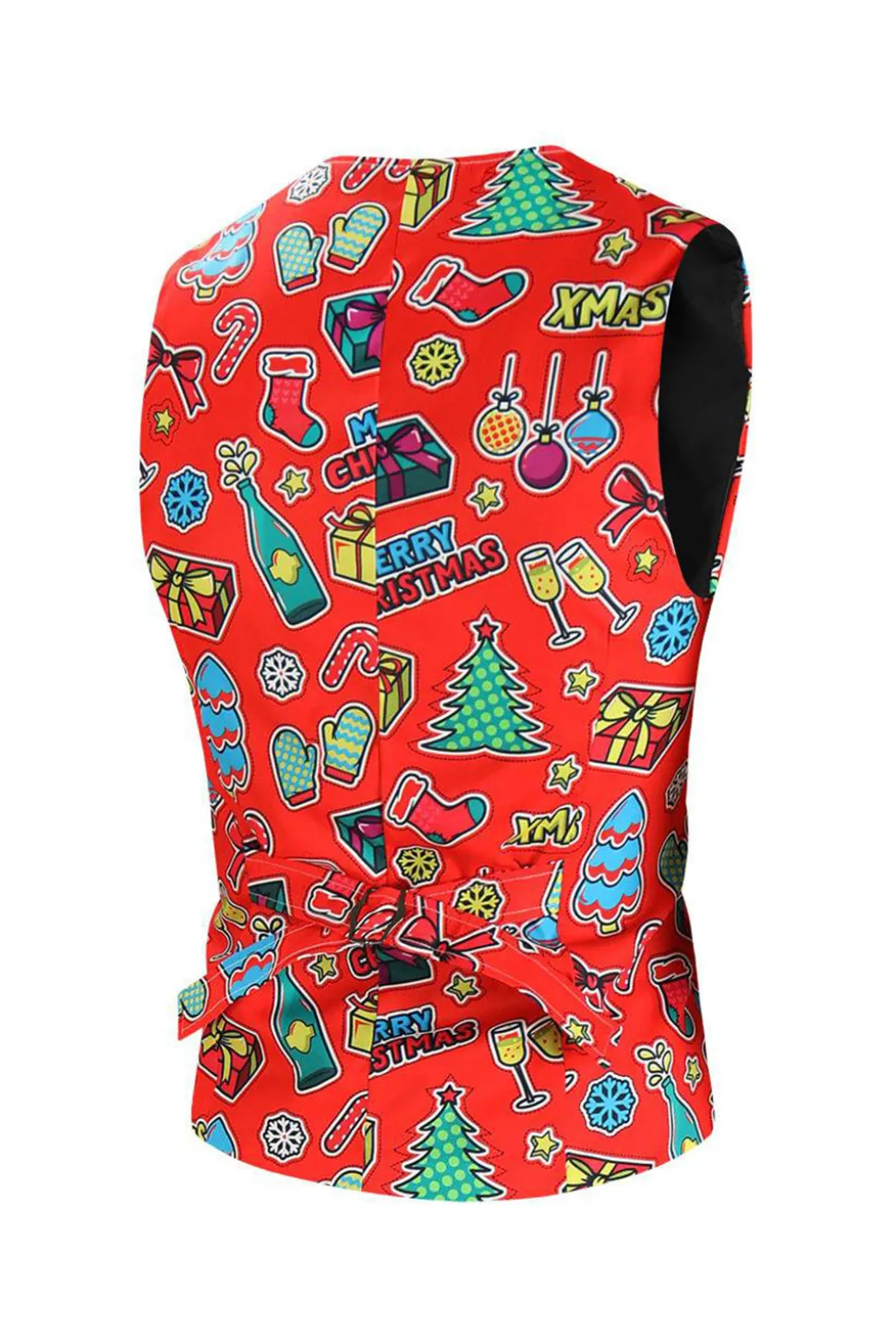 Homens Verde Natal Impresso 3-Piece One Button Party Suits