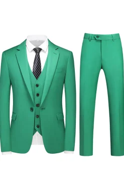 Homens Violeta Single Peito Notched Lapela 3 Peças Prom Suits