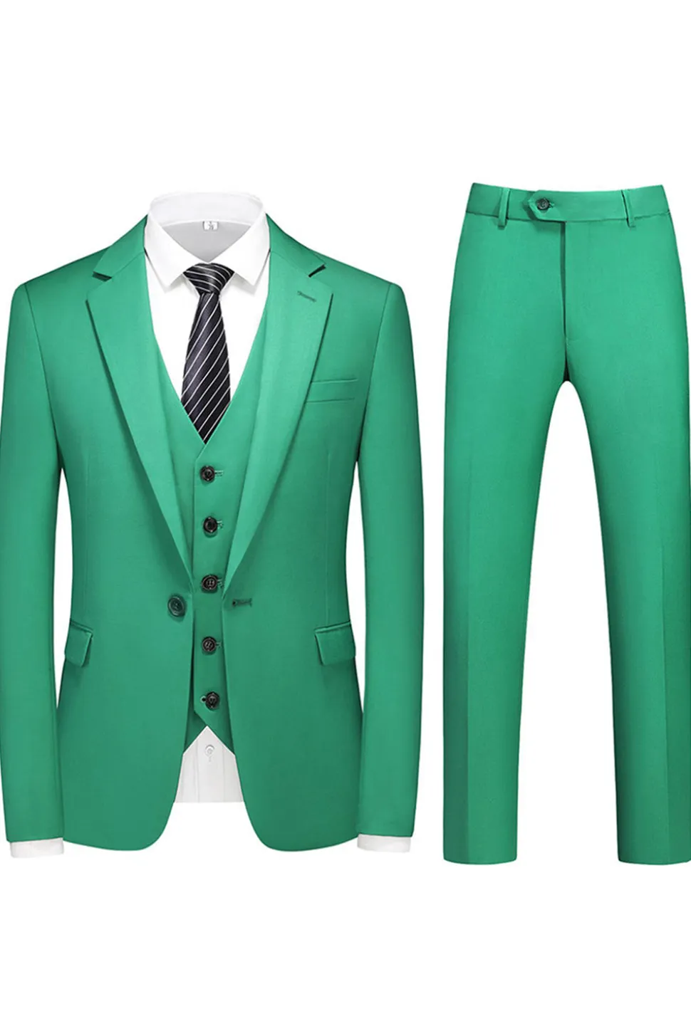 Homens Violeta Single Peito Notched Lapela 3 Peças Prom Suits