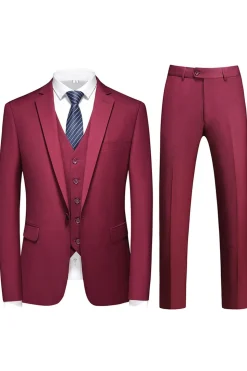 Homens Violeta Single Peito Notched Lapela 3 Peças Prom Suits