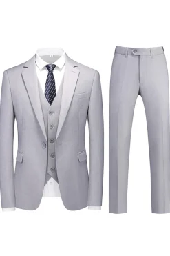 Homens Violeta Single Peito Notched Lapela 3 Peças Prom Suits