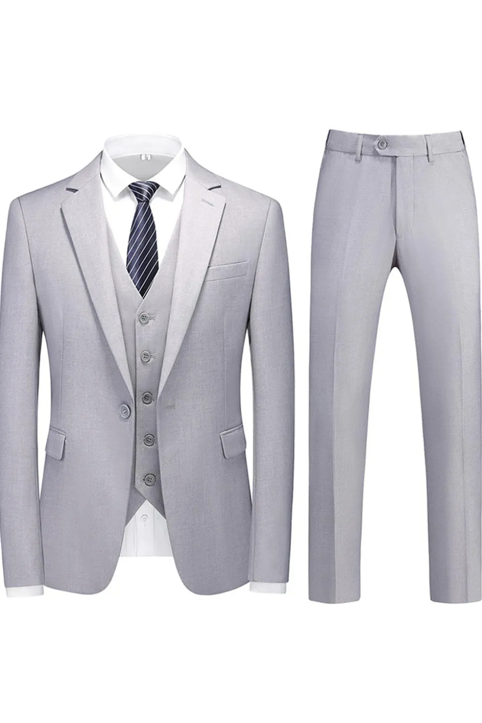 Homens Violeta Single Peito Notched Lapela 3 Peças Prom Suits