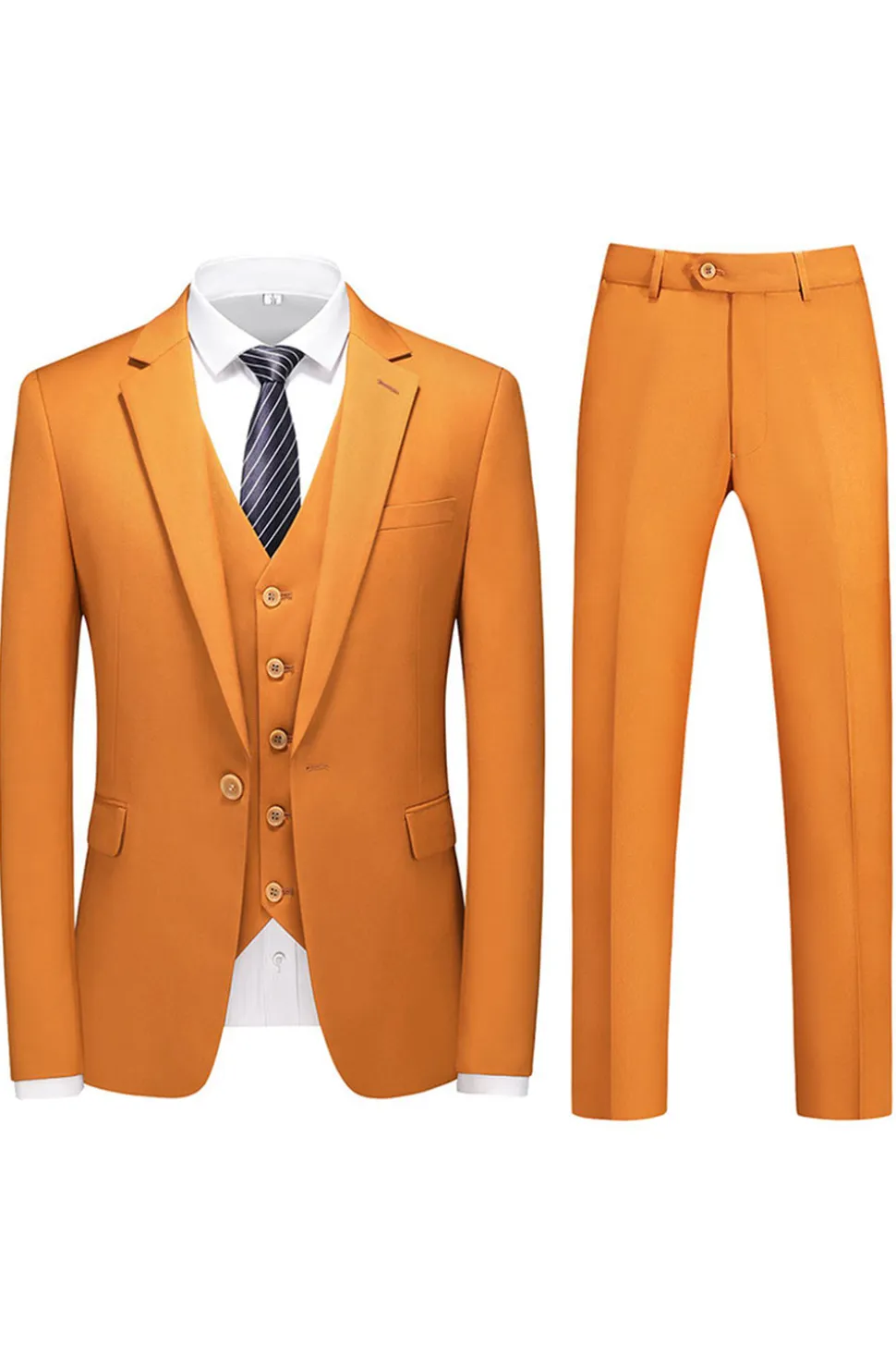 Homens Violeta Single Peito Notched Lapela 3 Peças Prom Suits