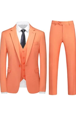 Homens Violeta Single Peito Notched Lapela 3 Peças Prom Suits