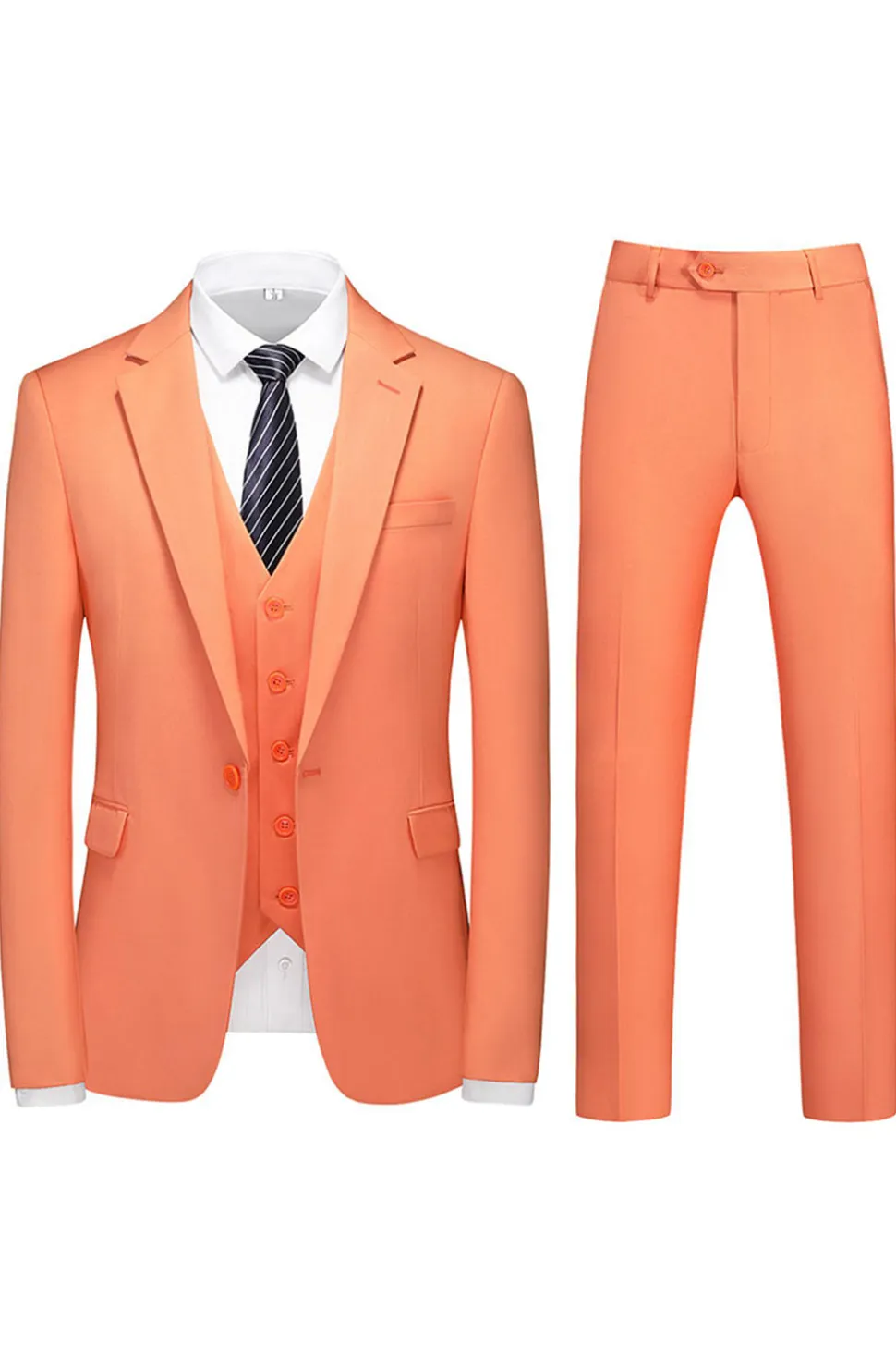 Homens Violeta Single Peito Notched Lapela 3 Peças Prom Suits
