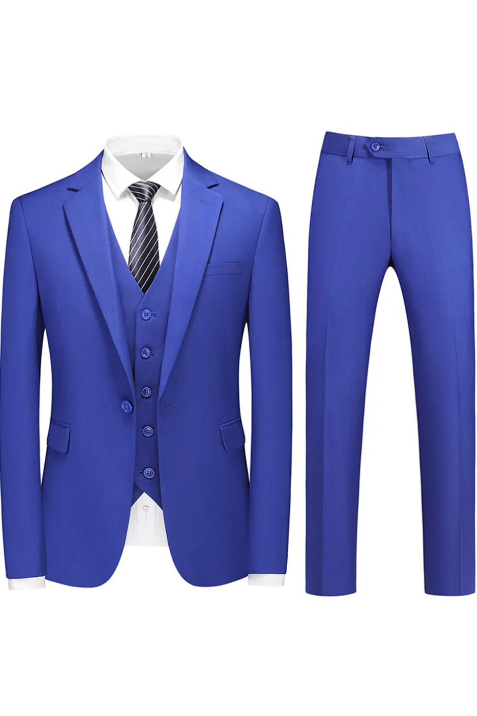 Homens Violeta Single Peito Notched Lapela 3 Peças Prom Suits