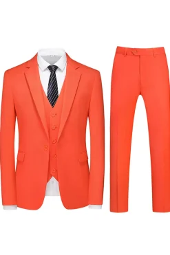 Homens Violeta Single Peito Notched Lapela 3 Peças Prom Suits