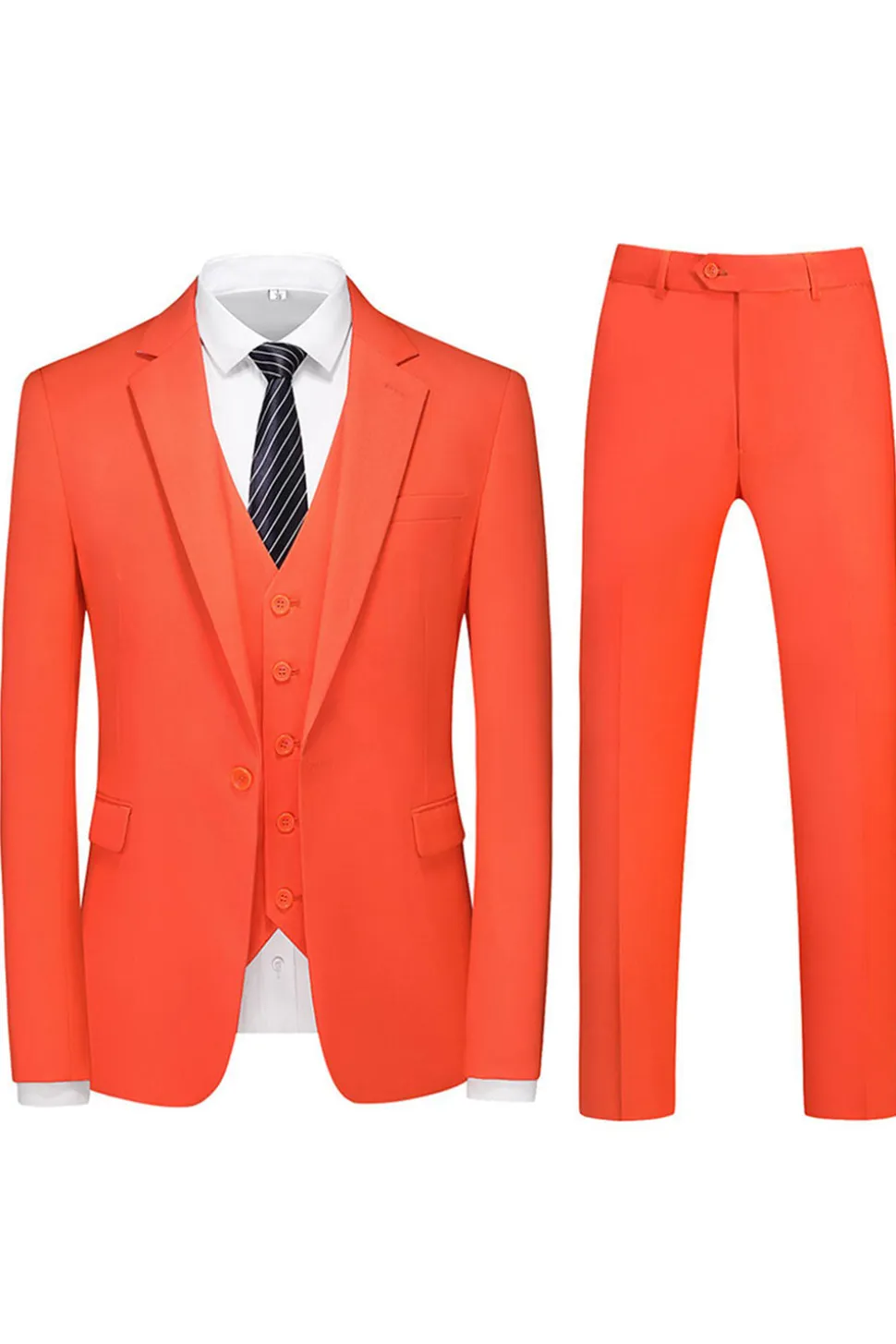 Homens Violeta Single Peito Notched Lapela 3 Peças Prom Suits