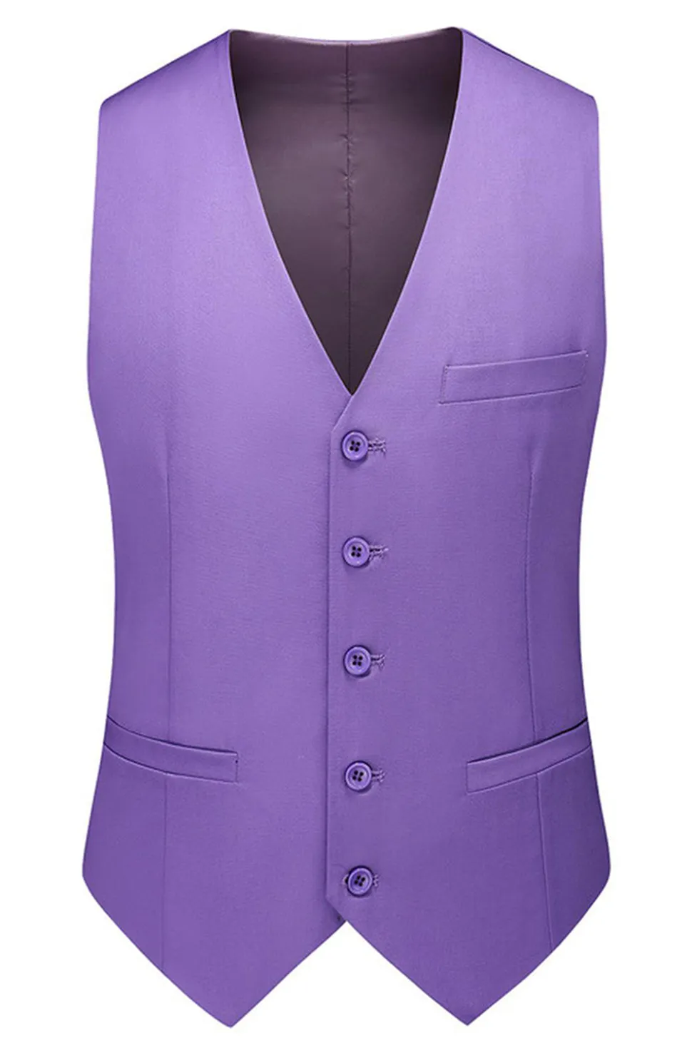 Homens Violeta Single Peito Notched Lapela 3 Peças Prom Suits