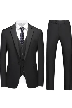 Homens Violeta Single Peito Notched Lapela 3 Peças Prom Suits