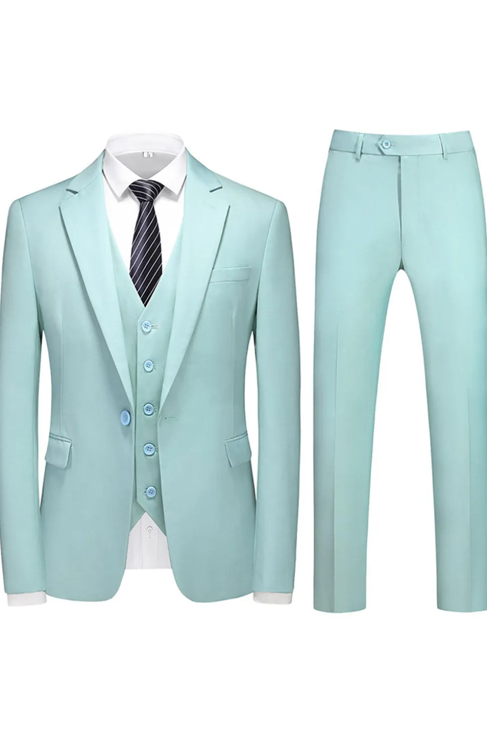 Homens Violeta Single Peito Notched Lapela 3 Peças Prom Suits