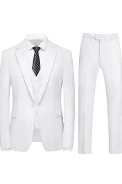 Homens Violeta Single Peito Notched Lapela 3 Peças Prom Suits