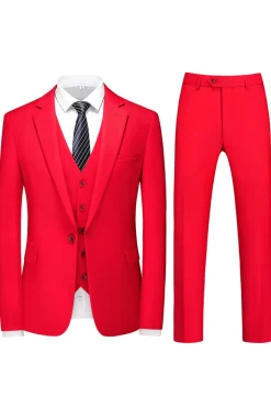 Homens Violeta Single Peito Notched Lapela 3 Peças Prom Suits