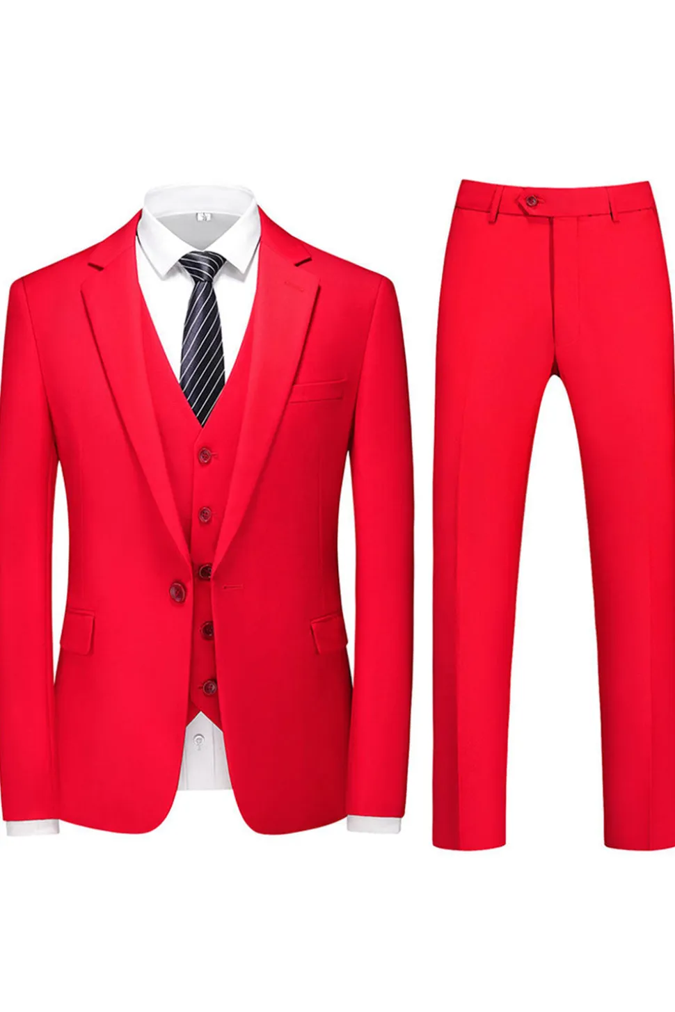 Homens Violeta Single Peito Notched Lapela 3 Peças Prom Suits