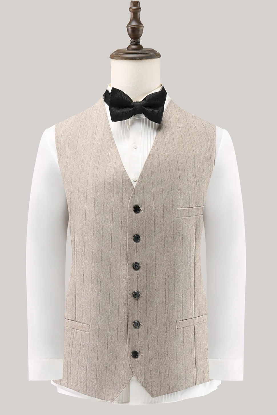 Ivory Peak Lapel Pinstripe Single Breasted 3 peças ternos de baile de formatura masculino