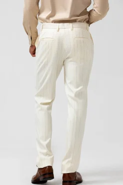 Ivory Peak Lapel Single Breasted 2 peças Pinstripe ternos masculinos