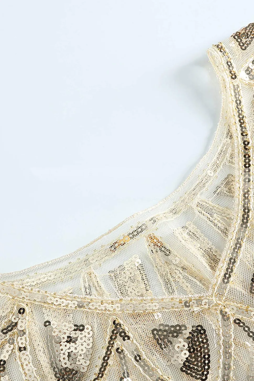 Ivory Sequin Glitter 1920s Cape