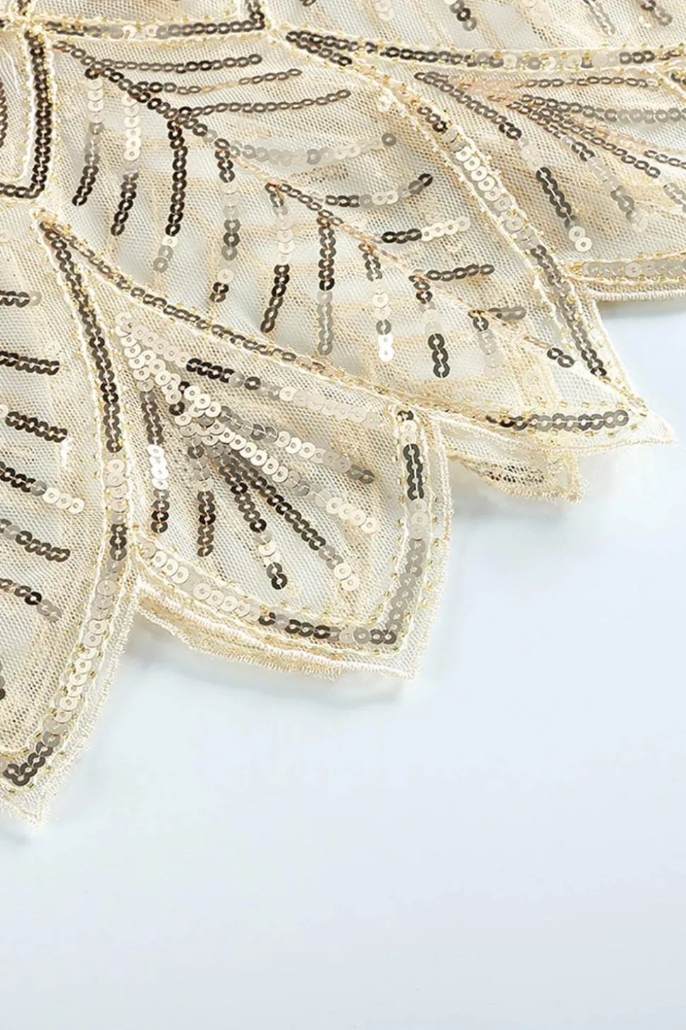 Ivory Sequin Glitter 1920s Cape