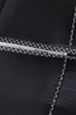Jacquard Azul Escuro 2 Peças Xaile Lapela Ternos Masculinos