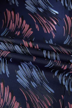 Jacquard Azul Escuro 2 Peças Xaile Lapela Ternos Masculinos