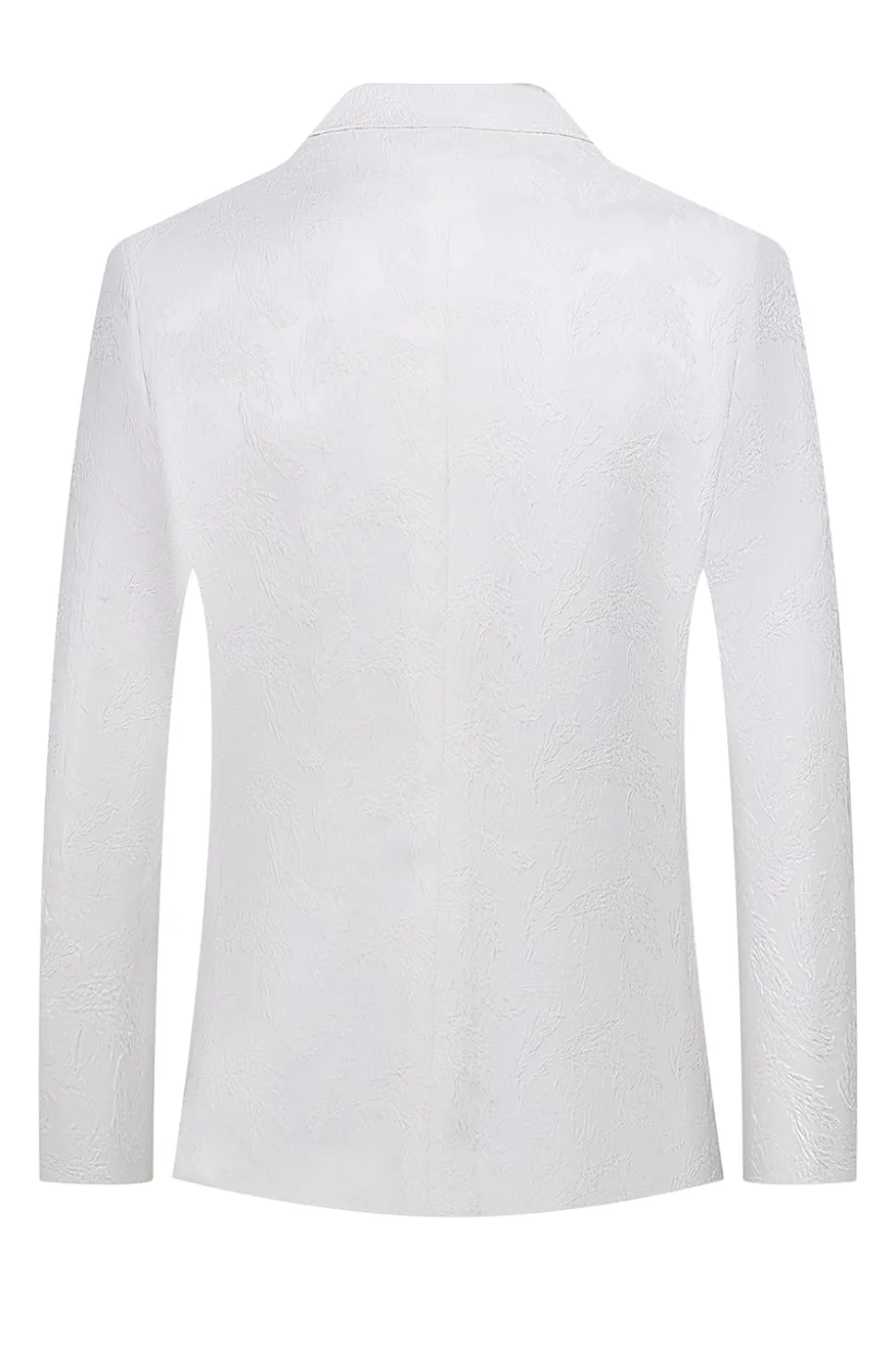 Jacquard Branco Duplo Peito 2 Peças Ternos Masculinos