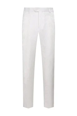 Jacquard Branco Duplo Peito 2 Peças Ternos Masculinos