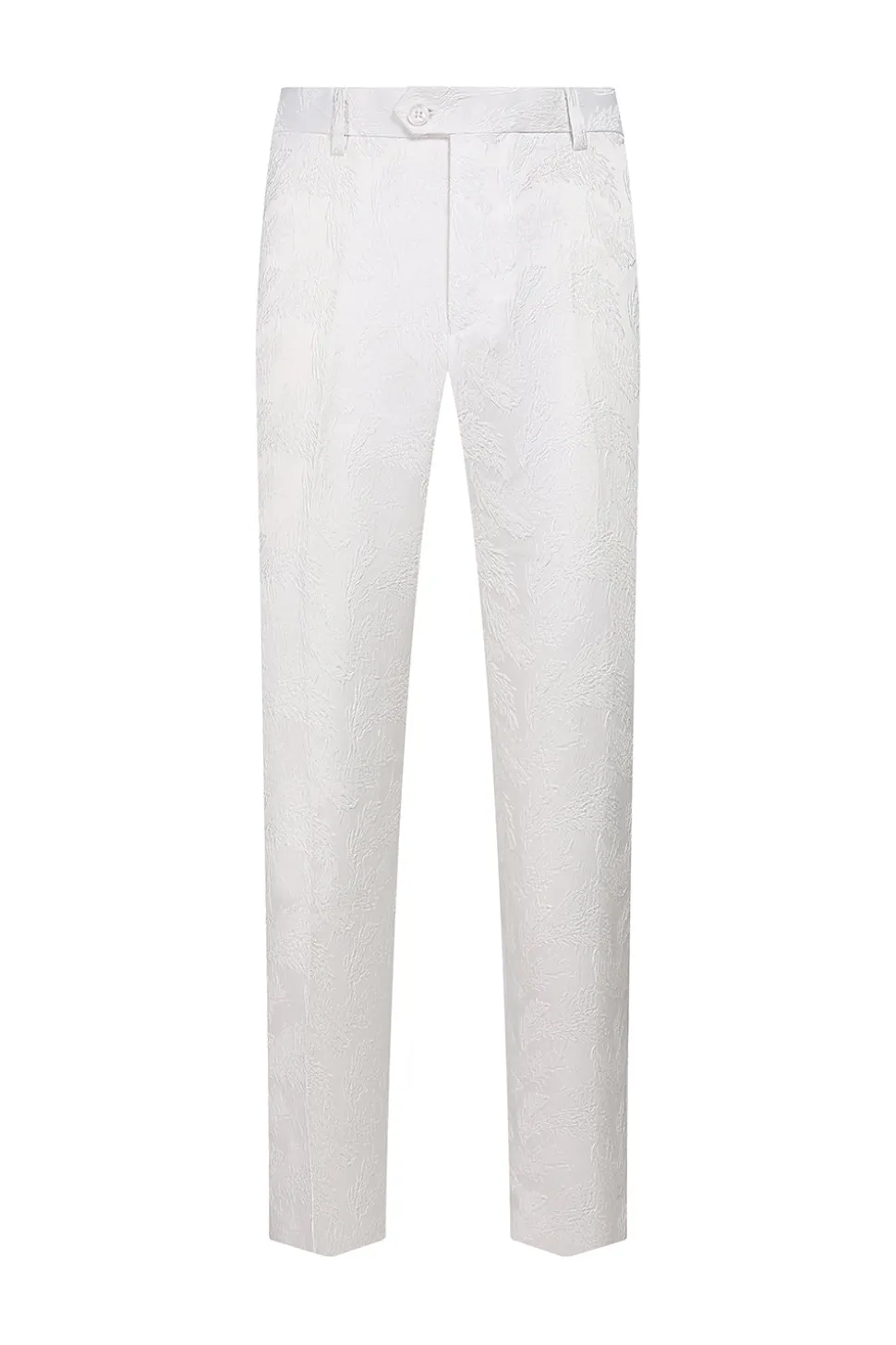 Jacquard Branco Duplo Peito 2 Peças Ternos Masculinos