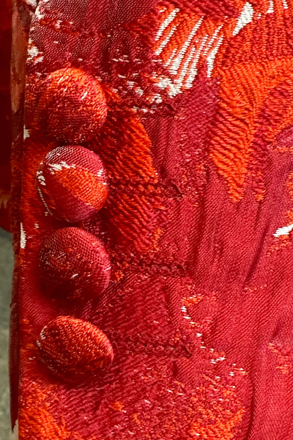Jacquard Floral Vermelho 2 Peças Homens Prom Ternos