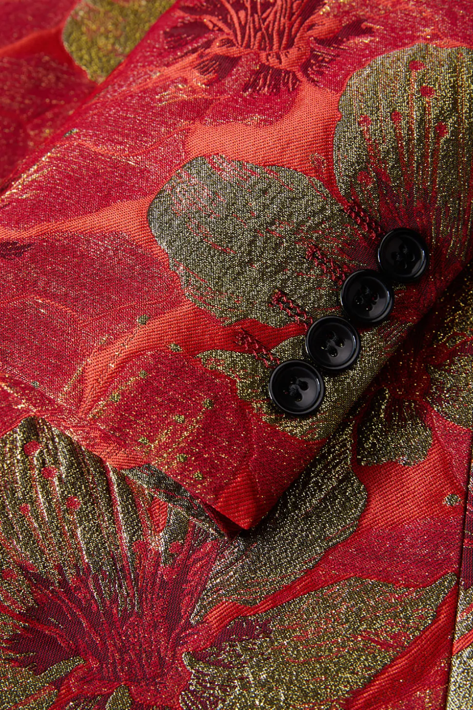 Jacquard Vermelho 2 Peças Xaile Lapela Ternos Masculinos