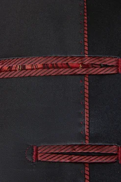 Jacquard Vermelho 2 Peças Xaile Lapela Ternos Masculinos