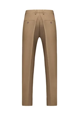 Khaki Fatos de Homem 3 Peças Lapela Dentada
